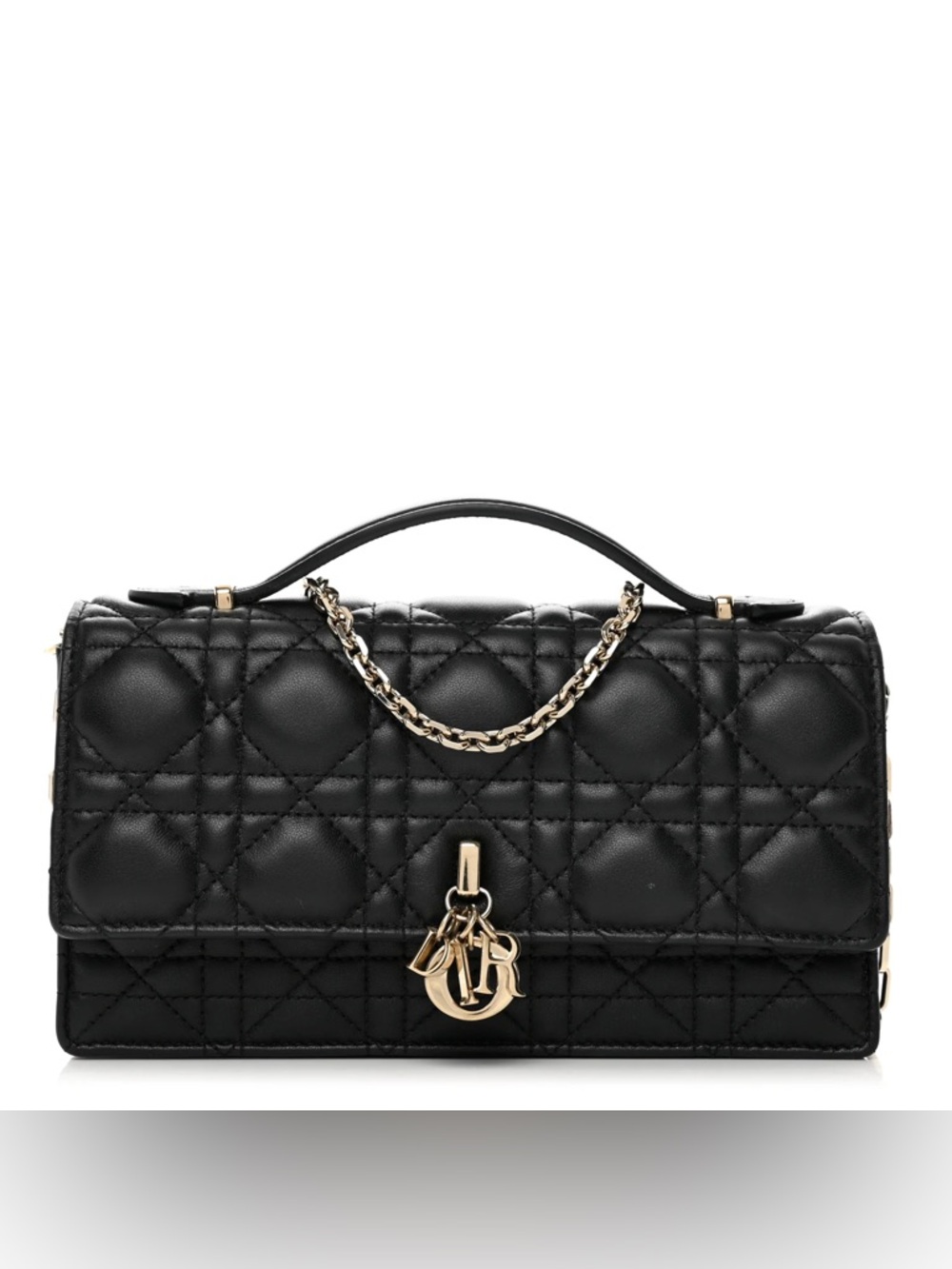 Dior My Dior Mini Black Quilted Cannage Lambskin Shoulder Bag - Picture 2 of 16